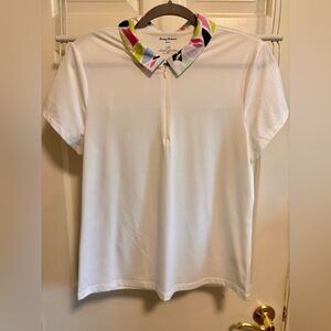Tommy Bahama Womens Active Golf Tropical
Collar Short Sleeve Shirt